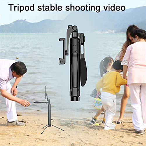 FeliSun Versenkbarer Selfie-Stick mit Stativ, 2 * Fülllicht, Drahtlose Bluetooth-Fernbedienung, Panoramaaufnahme mit Anti-Shake-Stabilisator, Höhe der Metallstange Einstellbar (30-160 cm)