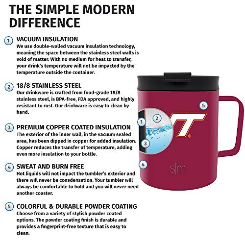 image for Simple Modern Virginia Tech University 12oz Scout Coffee Mug - Vacuum 