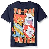 Yo Kai Big Boys' Short Sleeve T-Shirt Shirt, Navy, Medium/10-12