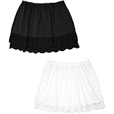 Lace Shirt Extender for Women Plus Size Underskirt Elastic Waist Half Slip Mini Skirts