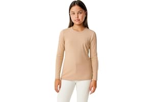 Lilax Girls' Basic Long Sleeve Round Neck Cotton T-Shirt
