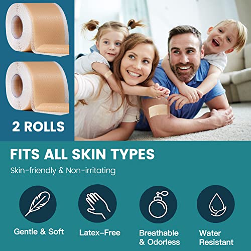 Silicone Scar Sheets (2 Rolls), Medical Grade Silicone Scar Tape, Scar Removal Strips for Acne, Burn Scars C-Section & Keloid Surgery Scars Sheets Treatment Sheets - 8 Month Supply