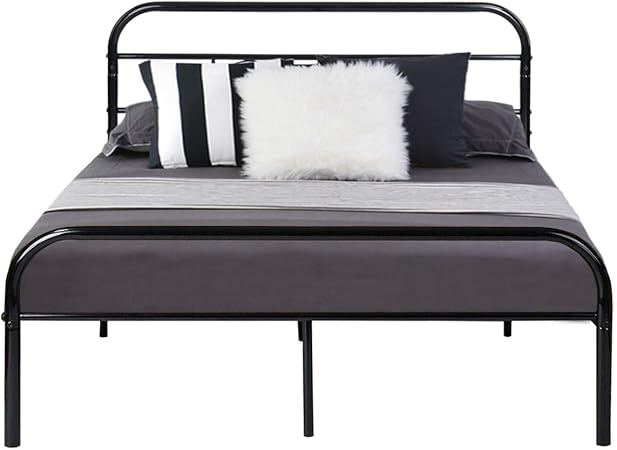 Aingoo Cama de Metal Cama Doble con Somier de Láminas con Marco, Negro (140_x_190_cm): Amazon.es: Hogar