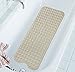 NTTR Extra Long Bathtub Mat Non Slip Bath Mat Tub Mat Simple Deluxe Shower Mats, Machine Washable(Beige,16 W x 40 L Inches)