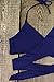 CUPSHE Women's Low Rise Bikini Set Cross Padding Halter Bathing Suit, M Dark Blue