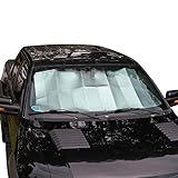 MARKSIGN Windshield Sunshade, Custom-Fit for 2015-2019 Ford F-150 SuperCrew Cab, Suction-Cup Free and Easy Setup Design