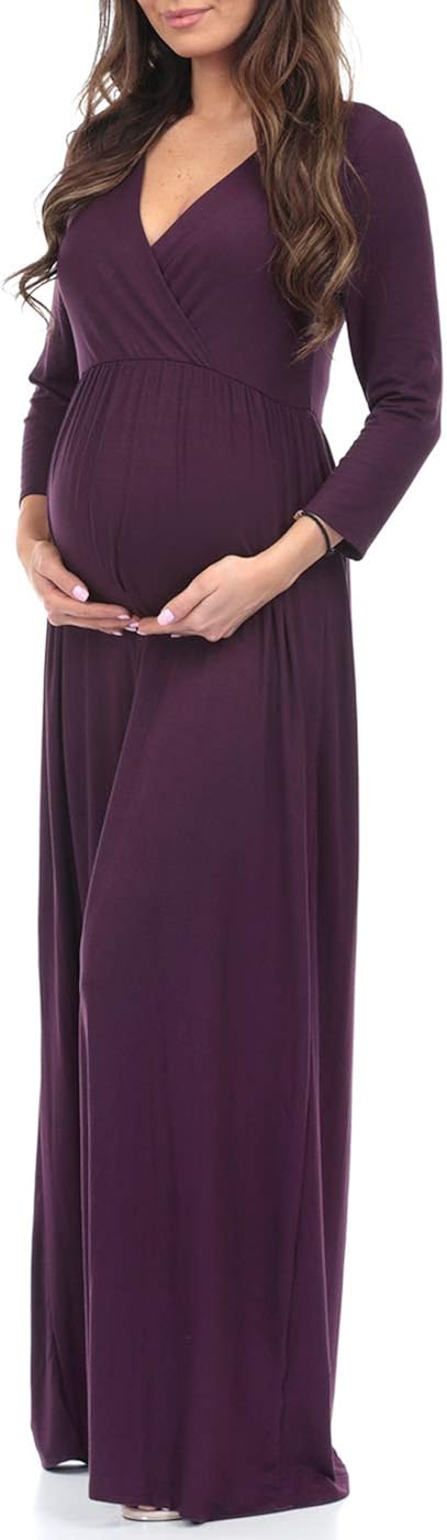 Wrapped Ruched Maternity Dress at  Women’s Clothing store