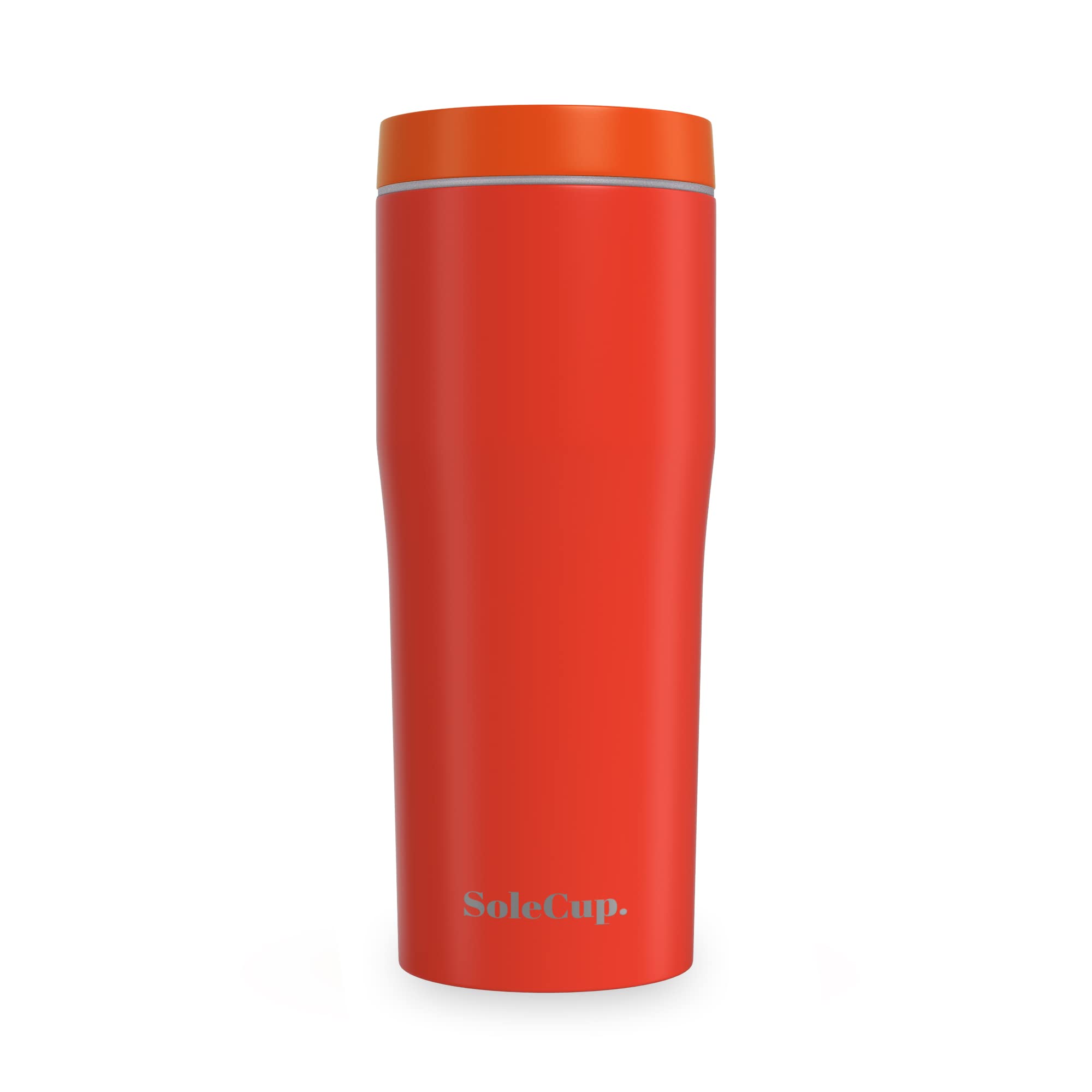 SoleCup Leakproof Travel Mug (480ml), Insulated Coffee Mug with Quick-Press Closure, Drinks Stay Hot for 12 Hours, Cold for 24 Hours, Double-Walled Travel Mugs for Hot Drinks (Red)