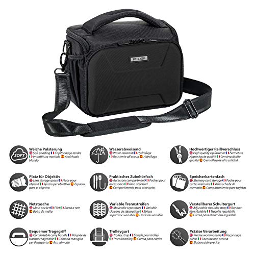 PEDEA SLR-Kameratasche "Guard" Schultertasche Messenger Kameratasche Umhängetasche Kamera Tasche mit Regenschutz, Tragegurt und Zubehörfächern – Bild 4