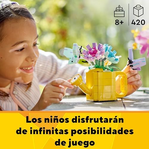 Creator 3 en 1 Flores en Regadera, Convertible en Bota de Agua o 2 Pájaros de Juguete Posados en una Percha, Juego Creativo con Animales de Regalo para Niñas y Niños de 8 Años o Más 31149