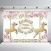 Mehofoto Carousel Birthday Backdrop Pink Floral Gold Photography Background 7x5 Carousel Party Vinyl Backdrops for Children Kids