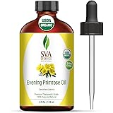 SVA ORGANICS Evening Primrose oil 4 oz(118 ml) 100% pure Therapeutic Grade For Wrinkle-Free Skin, Face and Hair and rejuvenat