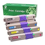 GREENSKY 4Packs (1 x Black/Cyan/Yellow/Magenta)Compatible Replacement OKI C330 Set for OKI C330 C330dn MC351dn MC361dn MC352dn MC361dn MC362dn MC362w 510 530
