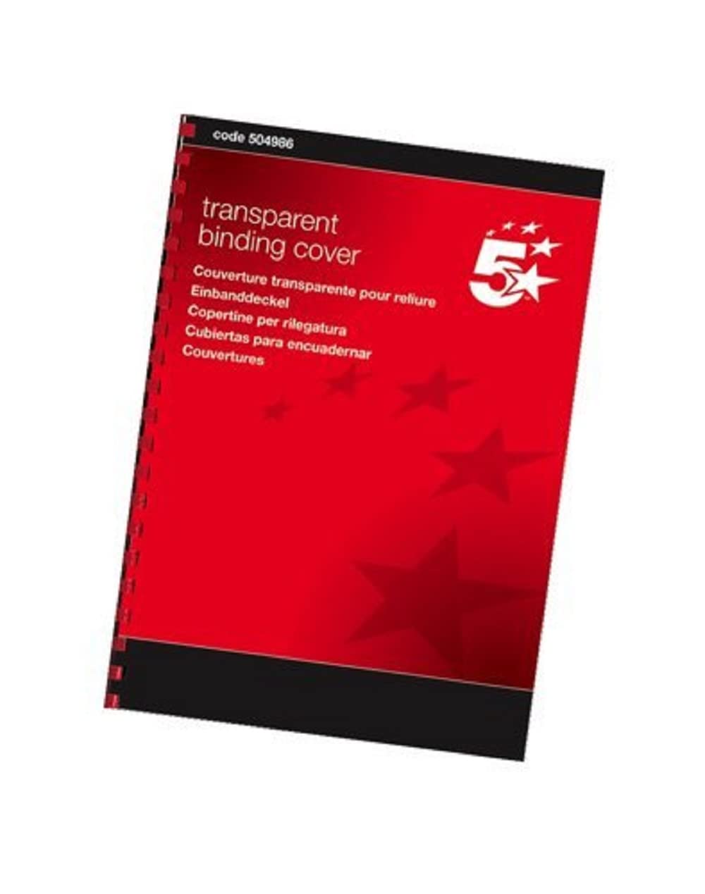 5 Star Comb PVC Binding Covers 250 micron A4 Clear Pack of 100