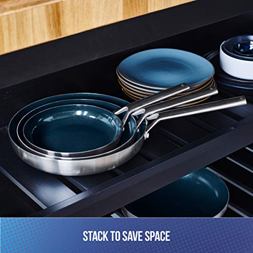 Blue Diamond Cookware TriPly Stainless Steel Ceramic Nonstick, 7 Piece