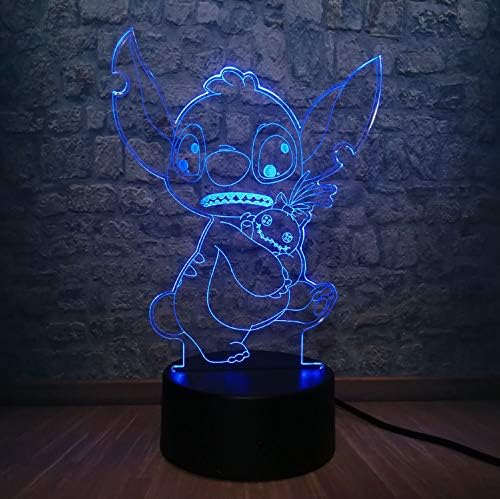 Lampara De Ilusion 3d Luz De Noche Led Dibujos Animados Teddy Stitch Decorativo Bebe Ninos Bebe Stich Lampara De Escritorio Stitch Perro Junto A La Cama Los Mejores Regalos De Vacaciones De