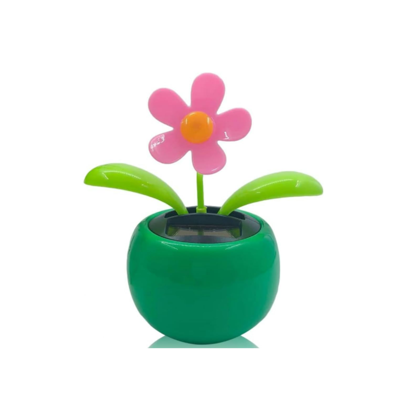 SquarezhenBo Green Solar Powered Dancing Flower, Plastic Solar Dancing Flowers Shaking Head Car Ornaments Solar Powered Car Toy for Car Office Desk Decoration