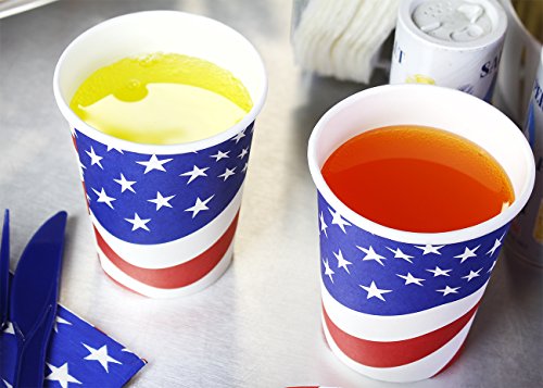 image for Juvale American Flag Party Supplies – Serves 24 – Includes Plates,