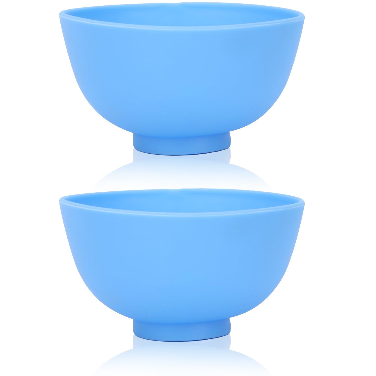 Agatige 2Pcs Flexible Small Silicone Bowl, Non Slip Reusable Filler Mixing Bowl with Flat Bottom for Mixing Facial Mask Dental Gypsum Plaster (M)