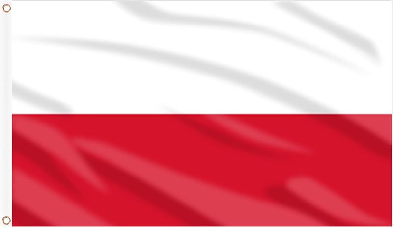 AhfuLife Poland Flag 5ft x 3ft Double Sided Polyester with Brass Eyelets