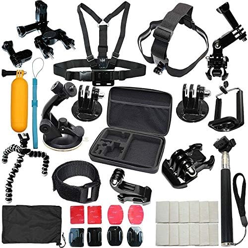 Wenquan,37 in 1 Sports Accessories Kit Bundle Attachments for Gopro Hero 6/5/5S/4/3+/3/2/1/SJ4000/SJ5000(color:BLACK)