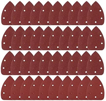 40 Pack Mouse Sanding Sheets Grit Mouse Detail Sander Pads Sandpaper Sheets Discs 140 mm with Five Holes for Polishing 60/80/120/240 Grits
