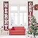 Party club Merry Christmas Decorations Banner, Christmas Porch Sign Red Black Buffalo Check Hanging for Outdoor Indoor Front Door Wall Xmas Porch Decor