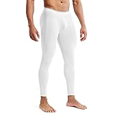 MIZOK Men’s See Through Mesh Compression Pants Ice Silk Yoga Slim Leggings Tights White XL