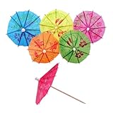 24pc Umbrella Cocktail Stick Spears Stirrers - 6 Tropical Colors