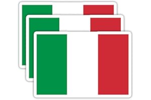 EMMACELA (3PCS) Italy Flag stickers, Countries Flag Stickers - Waterproof Vinyl Decals For Laptops, Tumblers, Water Bottles, Books, Scrapbooks, Size 3 x 2.1 Inch