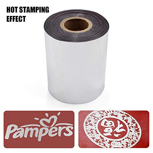 Hot Foil Stamping Paper 1 Roll Gold + 1 Roll Silver 3" x 400ft PU Heat Transfer Anodized Gilded Paper for Hot Foil Stamping Machine (3 inch, Gold+Silver)