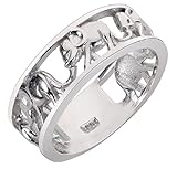 Sterling Silver Elephant Family Migration Ring 925 (Sizes 4-15)