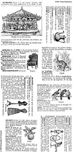 Stampington &amp; Co French Dictionary Terms Cling Rubber Stamp Set Vintage inspired