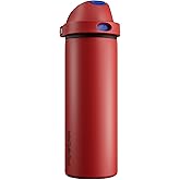 POWCAN 24 oz Steel Water Bottle: 2-in-1 Push-Button Spout & Flip Straw, Leakproof, Cold 24 Hrs, Fits Car Cup Holder, Insulated Water Bottle for Travel, Gym, School, Sports Gift (Midnight Web)
