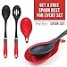 Latest Nylon Cooking Spoon Set With Silicone Spoon Rest - Solid Basting Spoon & Slotted Drain Spoon - Our Nonstick Kitchen Utensils Will Never Scratch Your Pots & Pans - Lifetime Replacement Warranty