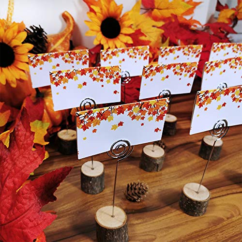 Supla 100 Pcs Fall Wedding Place Cards Escort Cards Maple Leaves Tented Place Cards Guest Table Seating Name Cards Number Cards Buffet Cards 3.5" X 2" for Thanksgiving Autumn Shower Table Setting