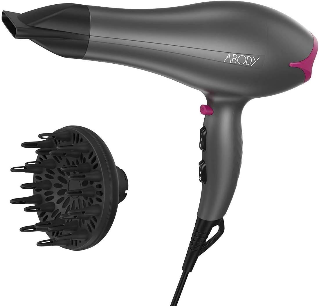 Hair Dryer Professional, Negative Ionic Hairdryer with 2200W AC and 2 Speeds 3 Heat Settings,Fast Dry Hairdryers Contain Attachment Diffuser & Concentrator (Purple)
