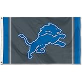 Detroit Lions Blackout Sideline Flag Outdoor Indoor 3x5 Foot Banner