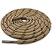 DELELE Round Work Boot Laces: 47 inch Light Brown Black Heavy Duty Hiking Shoe Laces for Boots 2 Pair