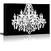 wall26 Canvas Print Wall Art Black & White Chandelier Silhouette Decorative Lights Digital Art Modern Art Chic Relax/Calm Multicolor for Living Room, Bedroom, Office - 24