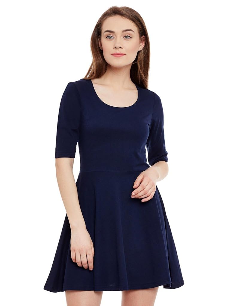 miss chase womens navy blue skater dress