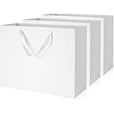Argivean White Gift Bags With Handles: 3pcs Extar Large Gift Bags Bulk 16x6x12 Inch For Wedding Party Birthday Business