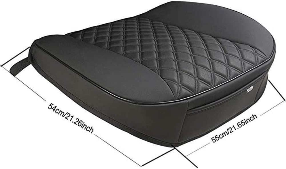Black Panther 1 Pair of Front Car Seat Covers Protector PU Leather,Full Wrapping Edge for Front Seat Bottom (53×52 cm)- Black - Image 4