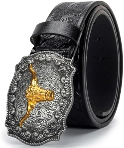 Eohak Western-Cowboy-Belts for Men Women Floral-Engraved  display picture 3