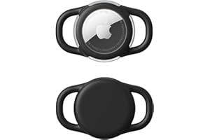 WHOSEID Waterproof Airtag Holder for Dog Collar, Soft Full-Body Protective Airtag Holder for Dog & Cat Collars, Ultra-Durable, Easy Installation, Lightweight Clear Airtag Case (Black, Small)