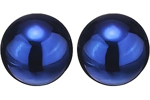 uxcell 2pcs Gazing Globe Decor Ball 2 inch 51mm Garden Sphere Polished Hollow Ball, Seamless Stainless Steel Gazing Ball, Smooth Mirror Globe for Garden Home Decor, Sapphire Blue