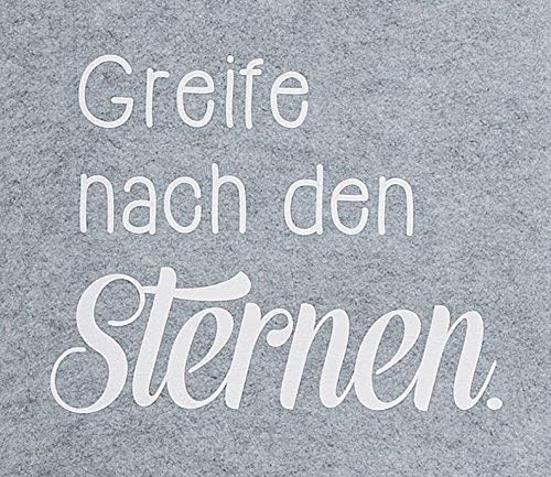 Vorhang Wandteppich Gilde Schlaufen In Grau Mit Sterne Und Spruch