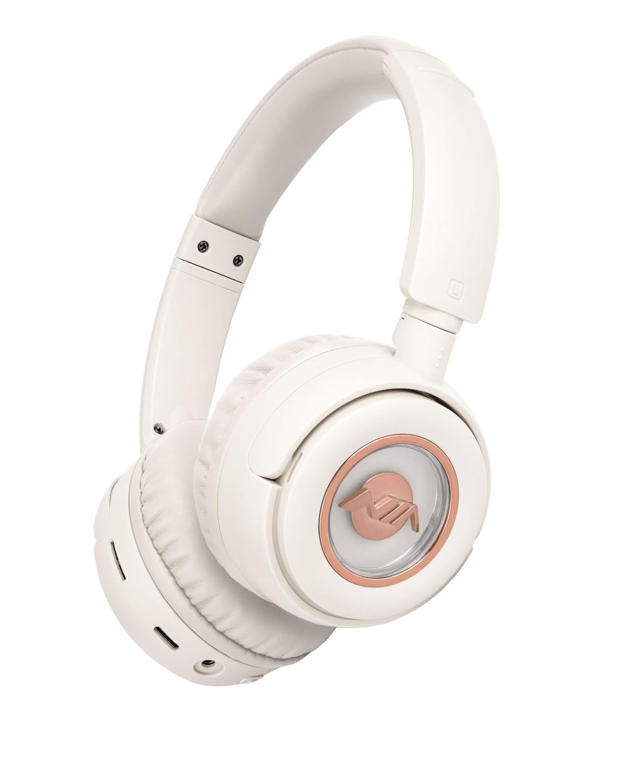 XuanGui Wireless On Ear Headphones, Hi-Fi Stereo Bluetooth Headphones with Microphone, 20H Playtime, Bluetooth 5.3, Lightweight and Comfortable Design, for Home Travel (White)