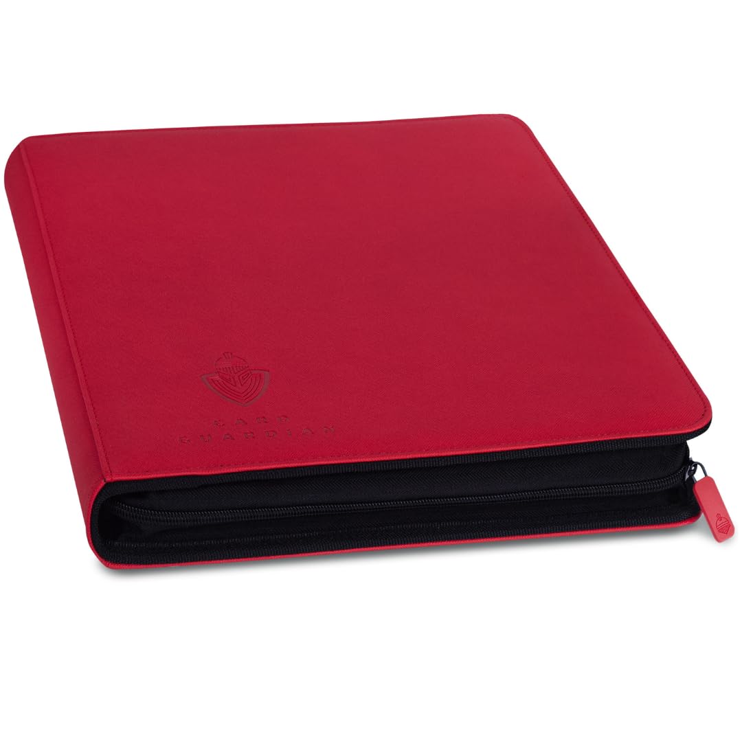 Card Guardian 12 Pocket Card Binder with Zipper – Premium Trading Card Binder Holds 480 Cards – Side-Loading TCG Binder for MTG, Lorcana, Match Attax, One Piece & More (Red) — image 1
