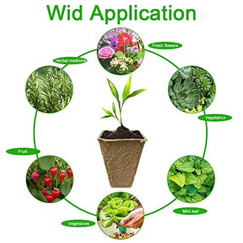 Seed Starter Peat Pots-Biodegradable Plant Seed Starter Peat Pots Holes Eco-Friendly Germination Seedling Trays with Bonus 10pcs Plant Markers for Vegetable Seed Germination，10pcs（120 Cells）